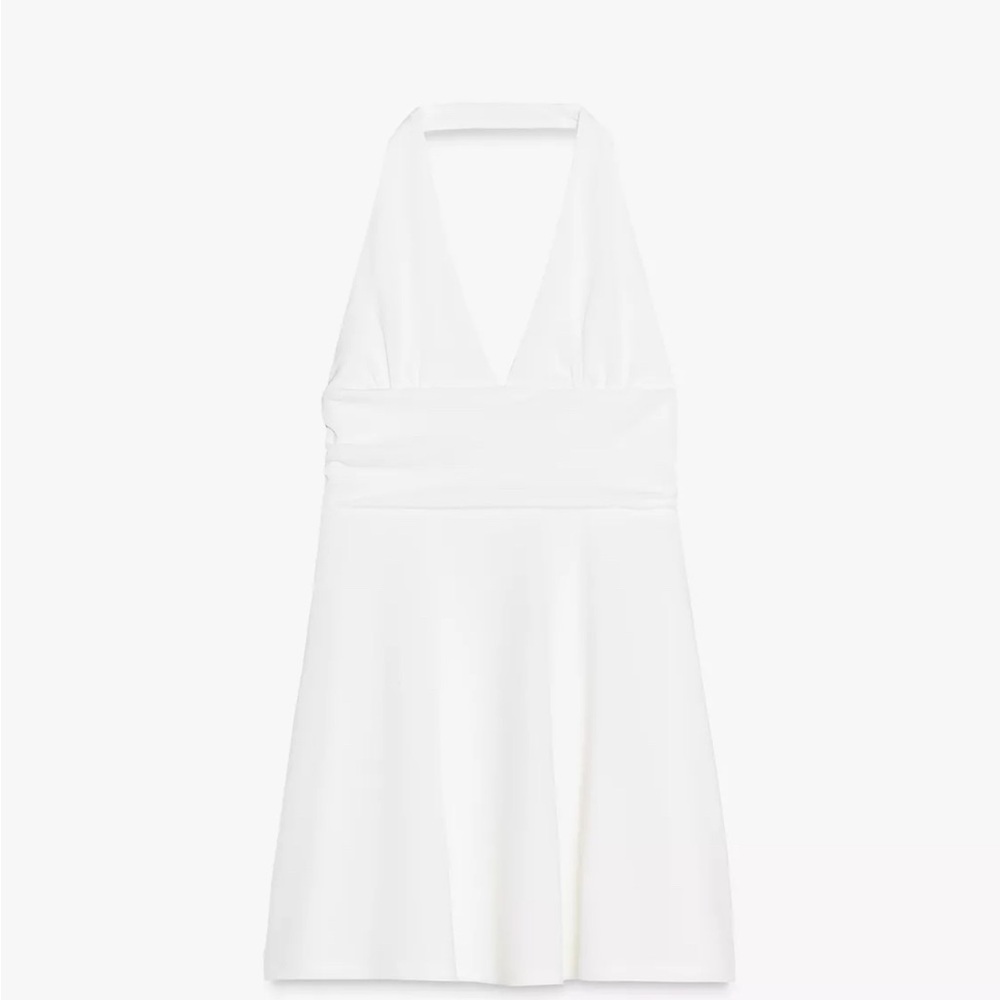 Zara White Halter Mini Dress
